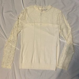 White/Cream Long sleeve turtleneck